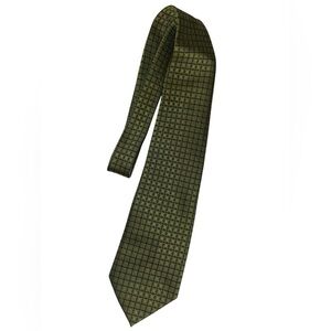 Valentina Italian Made Silk Green and Black Checkered Tie